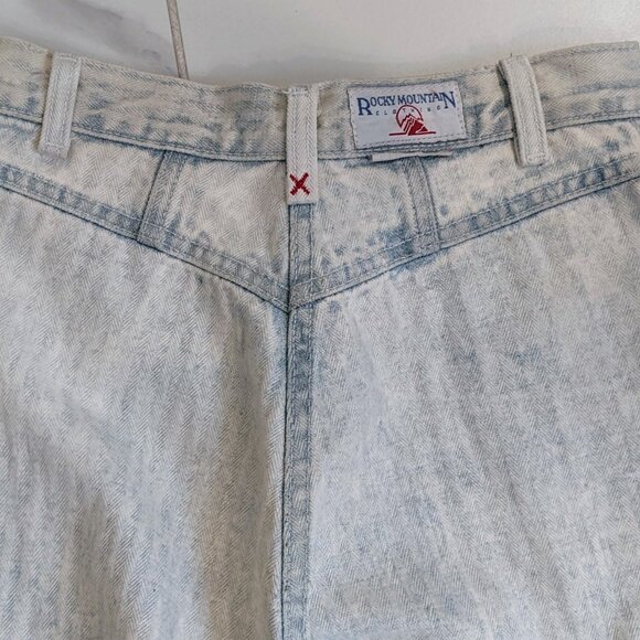 Vintage 90's Rocky Mountain Bareback Jeans white wash Pinstripe 27x34 - Picture 8 of 12